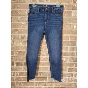 Hollister Hi-Rise Super Skinny Distressed Slanted Hem Jeans, Women's 8R/29